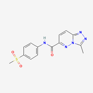 molecular formula C14H13N5O3S B2823667 3-Methyl-N-(4-methylsulfonylphenyl)-[1,2,4]triazolo[4,3-b]pyridazine-6-carboxamide CAS No. 2415489-76-6