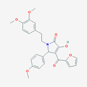molecular formula C26H25NO7 B282368 1-(3,4-dimethoxyphenethyl)-4-(2-furylcarbonyl)-3-hydroxy-5-(4-methoxyphenyl)-1,5-dihydro-2H-pyrrol-2-one 