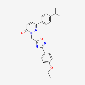 molecular formula C24H24N4O3 B2823683 2-((3-(4-ethoxyphenyl)-1,2,4-oxadiazol-5-yl)methyl)-6-(4-isopropylphenyl)pyridazin-3(2H)-one CAS No. 1358063-52-1