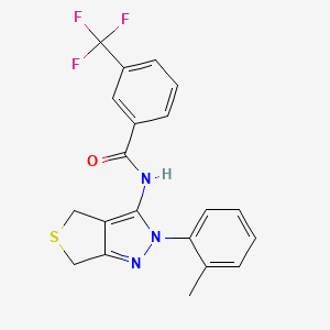 molecular formula C20H16F3N3OS B2823684 N-[2-(2-甲基苯基)-4,6-二氢噻吩并[3,4-c]吡唑-3-基]-3-(三氟甲基)苯甲酰胺 CAS No. 396721-14-5