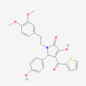 1-[2-(3,4-dimethoxyphenyl)ethyl]-3-hydroxy-5-(4-hydroxyphenyl)-4-(2-thienylcarbonyl)-1,5-dihydro-2H-pyrrol-2-one