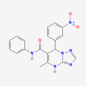 molecular formula C19H16N6O3 B2823692 5-methyl-7-(3-nitrophenyl)-N-phenyl-4,7-dihydro[1,2,4]triazolo[1,5-a]pyrimidine-6-carboxamide CAS No. 329795-97-3