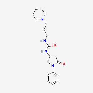 molecular formula C19H28N4O2 B2823693 1-(5-Oxo-1-phenylpyrrolidin-3-yl)-3-(3-(piperidin-1-yl)propyl)urea CAS No. 894011-27-9