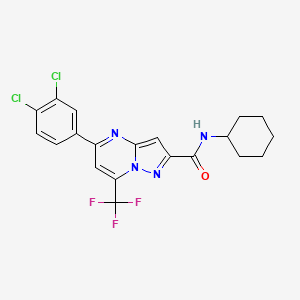 molecular formula C20H17Cl2F3N4O B2823697 N-环己基-5-(3,4-二氯苯基)-7-(三氟甲基)吡唑并[1,5-a]嘧啶-2-羧酰胺 CAS No. 333765-56-3