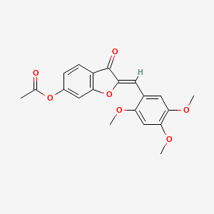 molecular formula C20H18O7 B2823698 (Z)-3-oxo-2-(2,4,5-trimethoxybenzylidene)-2,3-dihydrobenzofuran-6-yl acetate CAS No. 622357-91-9
