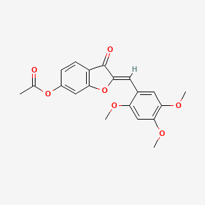 (Z)-3-oxo-2-(2,4,5-trimethoxybenzylidene)-2,3-dihydrobenzofuran-6-yl acetate