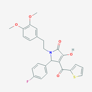 molecular formula C25H22FNO5S B282370 1-(3,4-dimethoxyphenethyl)-5-(4-fluorophenyl)-3-hydroxy-4-(2-thienylcarbonyl)-1,5-dihydro-2H-pyrrol-2-one 