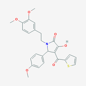 molecular formula C26H25NO6S B282371 1-(3,4-dimethoxyphenethyl)-3-hydroxy-5-(4-methoxyphenyl)-4-(2-thienylcarbonyl)-1,5-dihydro-2H-pyrrol-2-one 
