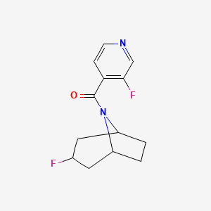 molecular formula C13H14F2N2O B2823711 (3-Fluoro-8-azabicyclo[3.2.1]octan-8-yl)-(3-fluoropyridin-4-yl)methanone CAS No. 2320225-31-6
