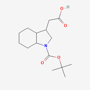 molecular formula C15H25NO4 B2823722 2-[1-[(2-Methylpropan-2-yl)oxycarbonyl]-2,3,3a,4,5,6,7,7a-octahydroindol-3-yl]acetic acid CAS No. 2247105-47-9