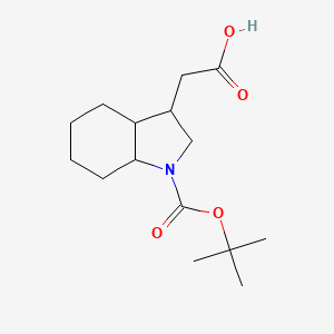 molecular formula C15H25NO4 B2823722 2-[1-[(2-甲基丙烷-2-基)氧羰基]-2,3,3a,4,5,6,7,7a-八氢吲哚-3-基]乙酸 CAS No. 2247105-47-9