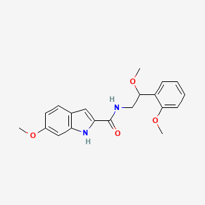 molecular formula C20H22N2O4 B2823724 6-methoxy-N-(2-methoxy-2-(2-methoxyphenyl)ethyl)-1H-indole-2-carboxamide CAS No. 1798462-63-1