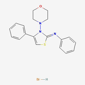 molecular formula C19H20BrN3OS B2823726 (Z)-N-(3-morpholino-4-phenylthiazol-2(3H)-ylidene)aniline hydrobromide CAS No. 1180033-60-6