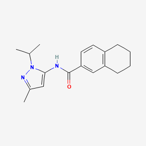 molecular formula C18H23N3O B2823727 N-(1-isopropyl-3-methyl-1H-pyrazol-5-yl)-5,6,7,8-tetrahydronaphthalene-2-carboxamide CAS No. 1171480-93-5