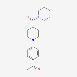 molecular formula C19H26N2O2 B2823729 1-{4-[4-(Piperidinocarbonyl)piperidino]phenyl}-1-ethanone CAS No. 900018-99-7
