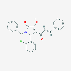 molecular formula C26H20ClNO3 B282374 1-benzyl-5-(2-chlorophenyl)-4-cinnamoyl-3-hydroxy-1,5-dihydro-2H-pyrrol-2-one 
