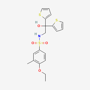 molecular formula C19H21NO4S3 B2823741 4-ethoxy-N-(2-hydroxy-2,2-di(thiophen-2-yl)ethyl)-3-methylbenzenesulfonamide CAS No. 2034502-22-0
