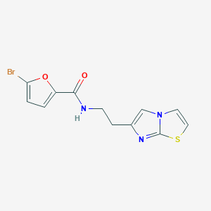 molecular formula C12H10BrN3O2S B2823744 5-bromo-N-(2-(imidazo[2,1-b]thiazol-6-yl)ethyl)furan-2-carboxamide CAS No. 868980-40-9