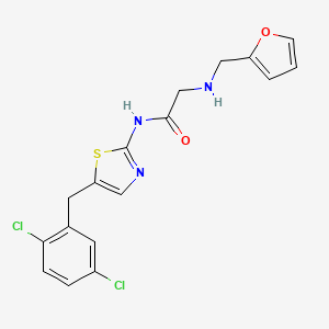 molecular formula C17H15Cl2N3O2S B2823745 N-(5-(2,5-二氯苯甲基)噻唑-2-基)-2-((呋喃-2-基甲基)氨基)乙酰胺 CAS No. 854004-52-7