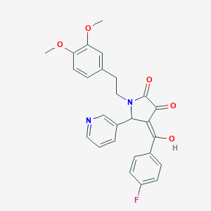 molecular formula C26H23FN2O5 B282375 1-[2-(3,4-dimethoxyphenyl)ethyl]-4-(4-fluorobenzoyl)-3-hydroxy-5-(3-pyridinyl)-1,5-dihydro-2H-pyrrol-2-one 