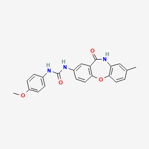 molecular formula C22H19N3O4 B2823750 1-(4-Methoxyphenyl)-3-(8-methyl-11-oxo-10,11-dihydrodibenzo[b,f][1,4]oxazepin-2-yl)urea CAS No. 1203287-78-8