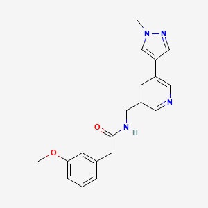 molecular formula C19H20N4O2 B2823751 2-(3-methoxyphenyl)-N-((5-(1-methyl-1H-pyrazol-4-yl)pyridin-3-yl)methyl)acetamide CAS No. 2034520-90-4