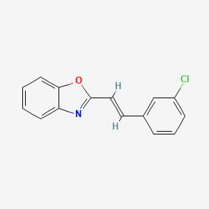 molecular formula C15H10ClNO B2823754 2-[(E)-2-(3-chlorophenyl)ethenyl]-1,3-benzoxazole CAS No. 338415-67-1