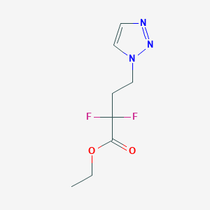 molecular formula C8H11F2N3O2 B2823760 Ethyl 2,2-difluoro-4-(triazol-1-yl)butanoate CAS No. 2248327-74-2