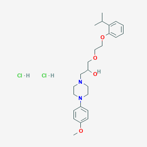 molecular formula C25H38Cl2N2O4 B2823761 1-(2-(2-Isopropylphenoxy)ethoxy)-3-(4-(4-methoxyphenyl)piperazin-1-yl)propan-2-ol dihydrochloride CAS No. 1216759-14-6