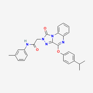 molecular formula C27H25N5O3 B2823764 2-[4-(4-isopropylphenoxy)-1-oxo[1,2,4]triazolo[4,3-a]quinoxalin-2(1H)-yl]-N-(3-methylphenyl)acetamide CAS No. 1215416-38-8