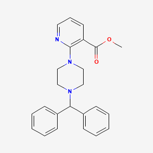 molecular formula C24H25N3O2 B2823765 甲基-2-[4-(二苯甲基)哌嗪-1-基]吡啶-3-羧酸酯 CAS No. 338792-80-6