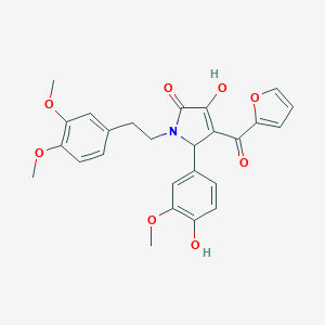 1-[2-(3,4-dimethoxyphenyl)ethyl]-4-(2-furoyl)-3-hydroxy-5-(4-hydroxy-3-methoxyphenyl)-1,5-dihydro-2H-pyrrol-2-one