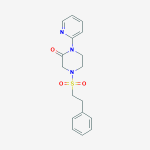 molecular formula C17H19N3O3S B2823770 4-(Phenethylsulfonyl)-1-(pyridin-2-yl)piperazin-2-one CAS No. 2318958-52-8