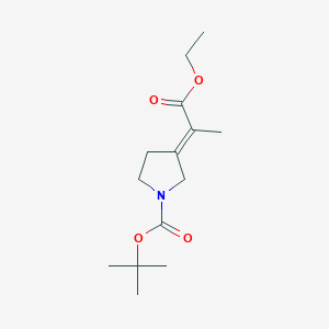 molecular formula C14H23NO4 B2823778 Tert-butyl (3E)-3-(1-ethoxy-1-oxopropan-2-ylidene)pyrrolidine-1-carboxylate CAS No. 2154468-78-5