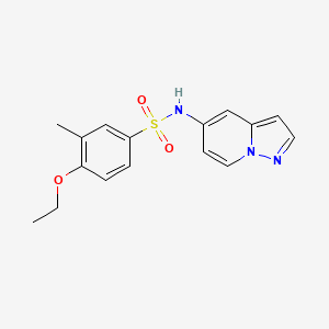 molecular formula C16H17N3O3S B2823780 4-ethoxy-3-methyl-N-(pyrazolo[1,5-a]pyridin-5-yl)benzenesulfonamide CAS No. 2034549-04-5