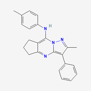 molecular formula C23H22N4 B2823784 2-methyl-3-phenyl-N-(p-tolyl)-6,7-dihydro-5H-cyclopenta[d]pyrazolo[1,5-a]pyrimidin-8-amine CAS No. 896839-35-3