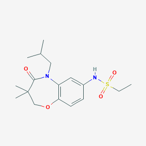 molecular formula C17H26N2O4S B2823789 N-(5-isobutyl-3,3-dimethyl-4-oxo-2,3,4,5-tetrahydrobenzo[b][1,4]oxazepin-7-yl)ethanesulfonamide CAS No. 922057-39-4