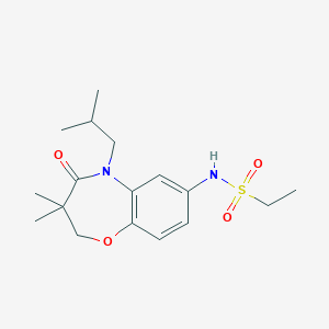 molecular formula C17H26N2O4S B2823789 N-(5-异丁基-3,3-二甲基-4-氧代-2,3,4,5-四氢苯并[b][1,4]噁唑-7-基)乙烷磺酰胺 CAS No. 922057-39-4