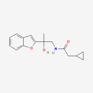 molecular formula C16H19NO3 B2823795 N-(2-(benzofuran-2-yl)-2-hydroxypropyl)-2-cyclopropylacetamide CAS No. 2034277-64-8