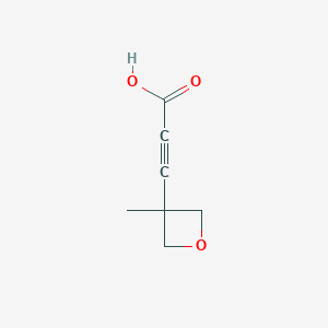 molecular formula C7H8O3 B2823798 3-(3-甲氧基氧戊烷-3-基)丙-2-炔酸 CAS No. 2241142-47-0