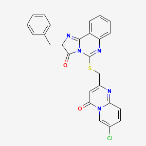 2-benzyl-5-[(7-chloro-4-oxopyrido[1,2-a]pyrimidin-2-yl)methylsulfanyl]-2H-imidazo[1,2-c]quinazolin-3-one