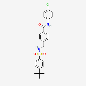 molecular formula C24H25ClN2O3S B2823801 4-[[(4-tert-butylphenyl)sulfonylamino]methyl]-N-(4-chlorophenyl)benzamide CAS No. 727689-21-6