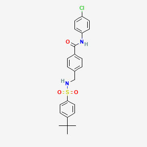 molecular formula C24H25ClN2O3S B2823801 4-[[（4-叔丁基苯基）磺酰氨基]甲基]-N-(4-氯苯基)苯甲酰胺 CAS No. 727689-21-6