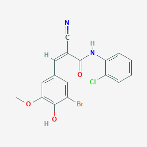 molecular formula C17H12BrClN2O3 B2823807 (Z)-3-(3-bromo-4-hydroxy-5-methoxyphenyl)-N-(2-chlorophenyl)-2-cyanoprop-2-enamide CAS No. 2158199-41-6