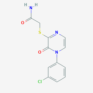 molecular formula C12H10ClN3O2S B2823810 2-{[4-(3-Chlorophenyl)-3-oxo-3,4-dihydro-2-pyrazinyl]sulfanyl}acetamide CAS No. 895106-07-7