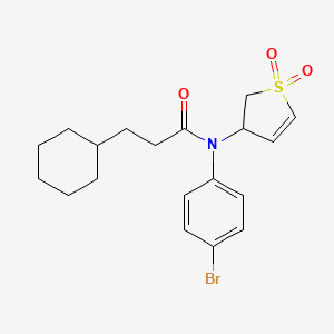 molecular formula C19H24BrNO3S B2823816 N-(4-bromophenyl)-3-cyclohexyl-N-(1,1-dioxido-2,3-dihydrothiophen-3-yl)propanamide CAS No. 852439-80-6