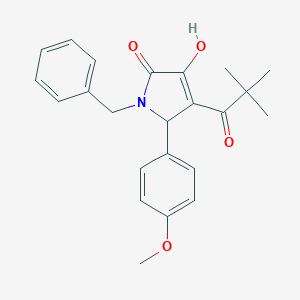 molecular formula C23H25NO4 B282382 1-benzyl-4-(2,2-dimethylpropanoyl)-3-hydroxy-5-(4-methoxyphenyl)-1,5-dihydro-2H-pyrrol-2-one 