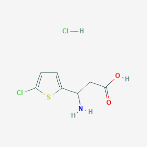 molecular formula C7H9Cl2NO2S B2823825 3-Amino-3-(5-chlorothiophen-2-yl)propanoic acid hydrochloride CAS No. 194229-22-6