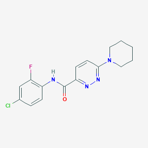 molecular formula C16H16ClFN4O B2823826 N-(4-氯-2-氟苯基)-6-(哌啶-1-基)吡啶并[2,1-f]嘧啶-3-羧酰胺 CAS No. 1396872-78-8