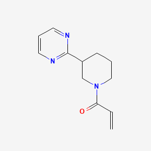 molecular formula C12H15N3O B2823827 1-(3-Pyrimidin-2-ylpiperidin-1-yl)prop-2-en-1-one CAS No. 2224363-52-2